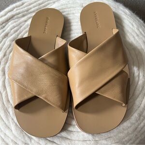 Everlane The Day Crossover Sandal in Light Taupe Leather